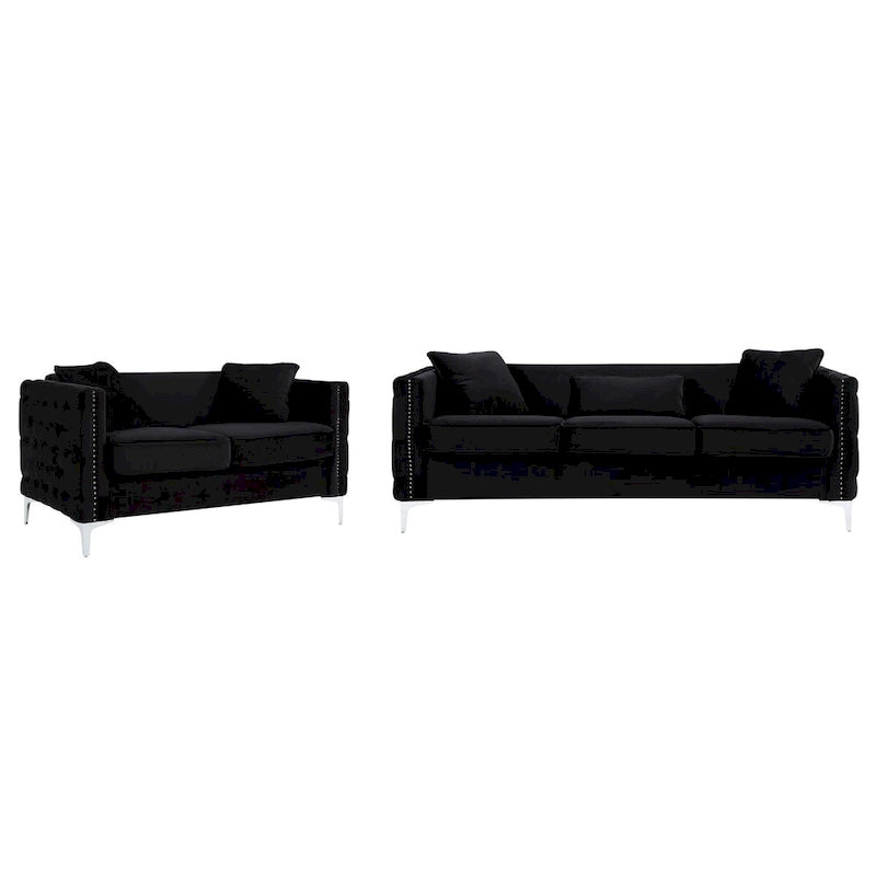 Conjunto de sala de terciopelo negro