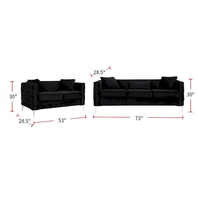 Conjunto de sala de terciopelo negro
