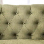 Olie eigentijdse groene gewatteerde 2-zitsbank van massief hout van Furniture of America