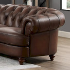 Hydeline Newport Chesterfield-loveseat van volnerfleer