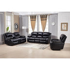 Set da soggiorno Betsy Furniture in pelle rigenerata reclinabile elettricamente, 3 pezzi: divano, divanetto e poltrona