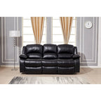 Set da soggiorno Betsy Furniture in pelle rigenerata reclinabile elettricamente, 3 pezzi: divano, divanetto e poltrona