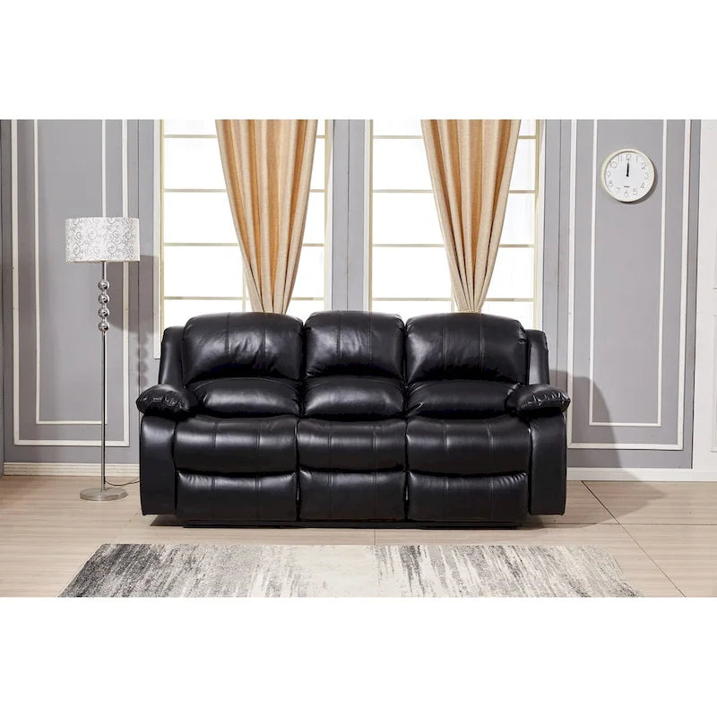 Set da soggiorno Betsy Furniture in pelle rigenerata reclinabile elettricamente, 3 pezzi: divano, divanetto e poltrona
