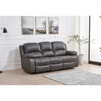 Set da soggiorno Betsy Furniture in pelle rigenerata reclinabile elettricamente, 3 pezzi: divano, divanetto e poltrona