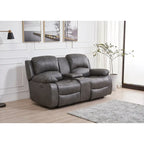 Set da soggiorno Betsy Furniture in pelle rigenerata reclinabile elettricamente, 3 pezzi: divano, divanetto e poltrona
