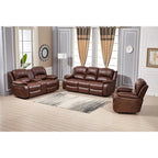 Set da soggiorno Betsy Furniture in pelle rigenerata reclinabile elettricamente, 3 pezzi: divano, divanetto e poltrona