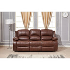 Set da soggiorno Betsy Furniture in pelle rigenerata reclinabile elettricamente, 3 pezzi: divano, divanetto e poltrona