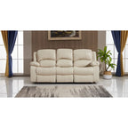 Set da soggiorno Betsy Furniture in pelle rigenerata reclinabile elettricamente, 3 pezzi: divano, divanetto e poltrona