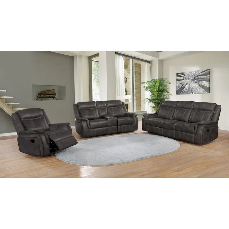 3-częściowy zestaw wypoczynkowy Valhalla z pikowanymi fotelami z funkcją rozkładania