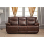 Conjunto de sala reclinable de 2 piezas de cuero regenerado Betsy Furniture: sofá y sofá de dos plazas