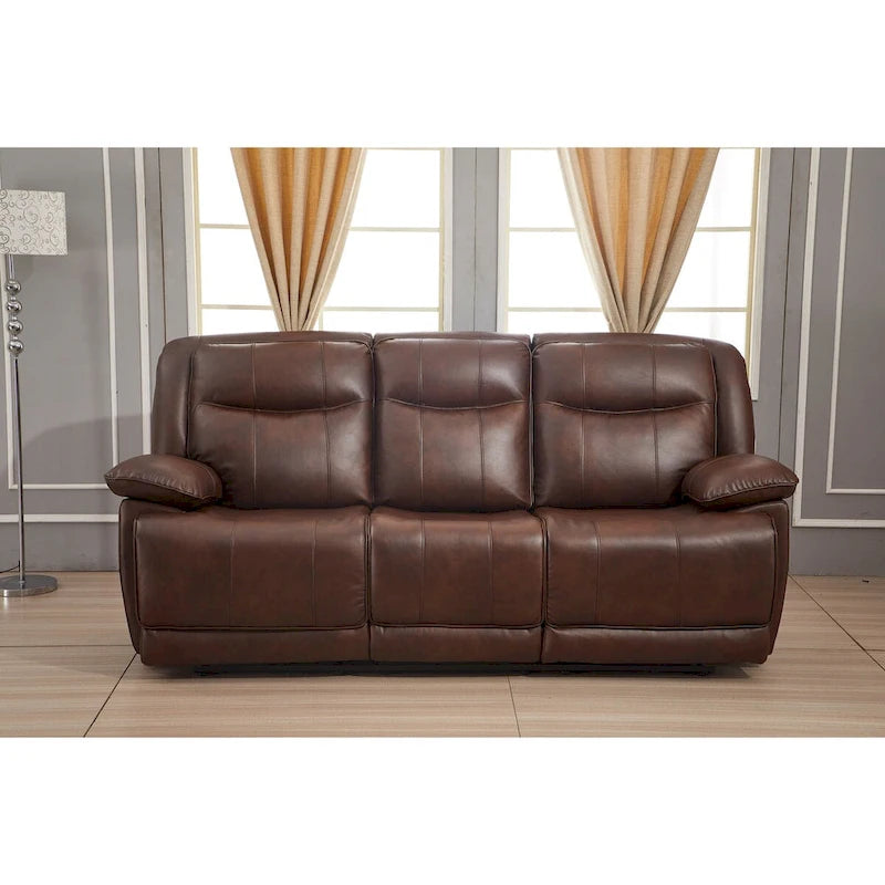 Conjunto de sala reclinable de 2 piezas de cuero regenerado Betsy Furniture: sofá y sofá de dos plazas