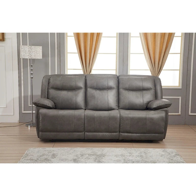 Conjunto de sala reclinable de 2 piezas de cuero regenerado Betsy Furniture: sofá y sofá de dos plazas