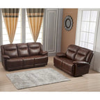 Conjunto de sala reclinable de 2 piezas de cuero regenerado Betsy Furniture: sofá y sofá de dos plazas