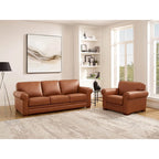 Hydeline Brookfield Sofa-Set aus vollnarbigem Leder, Sofa und Sessel