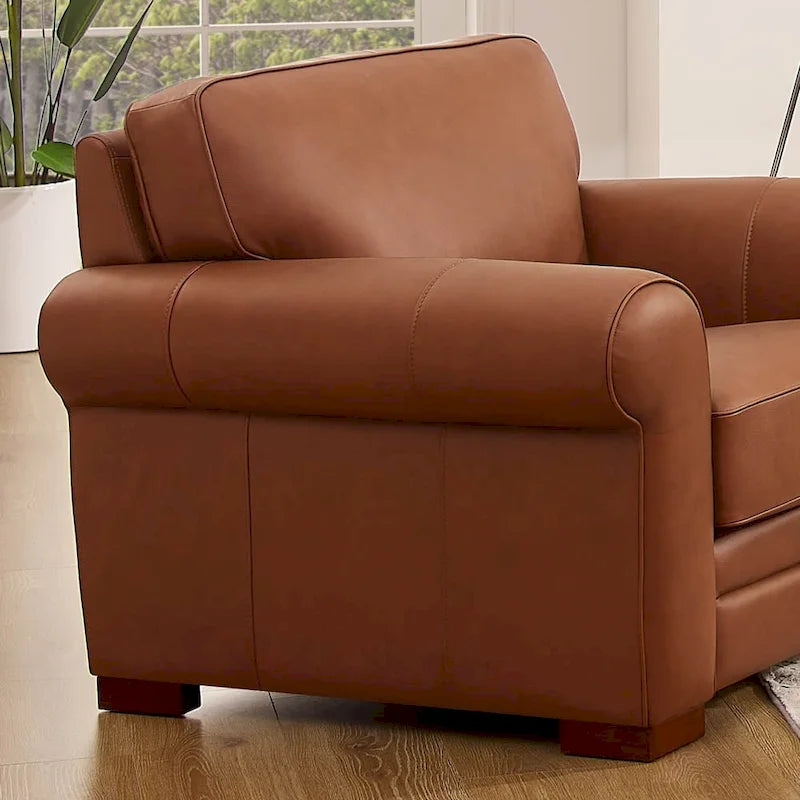Hydeline Brookfield Sofa-Set aus vollnarbigem Leder, Sofa und Sessel