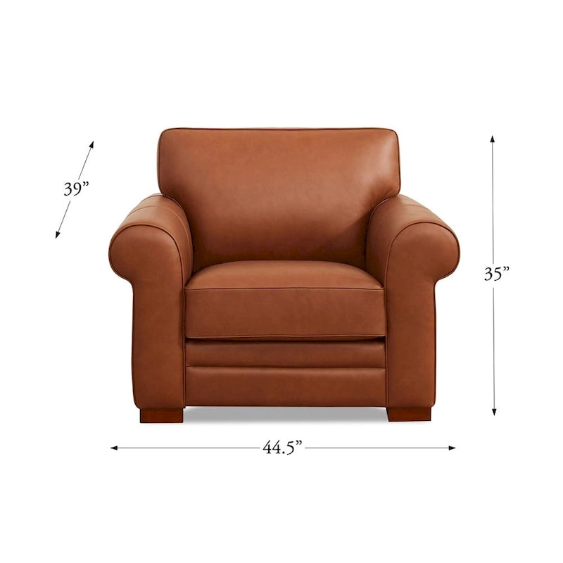 Hydeline Brookfield Sofa-Set aus vollnarbigem Leder, Sofa und Sessel