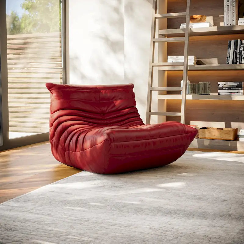 Furgle bank van microvezelleer met ergonomisch ontwerp, relaxbank voor op de vloer