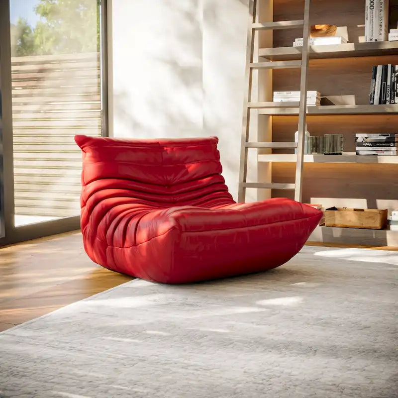 Furgle bank van microvezelleer met ergonomisch ontwerp, relaxbank voor op de vloer