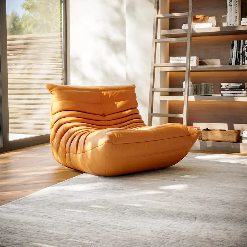Furgle bank van microvezelleer met ergonomisch ontwerp, relaxbank voor op de vloer