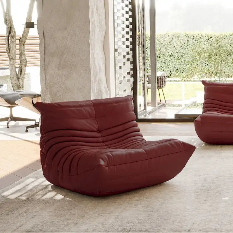 Furgle bank van microvezelleer met ergonomisch ontwerp, relaxbank voor op de vloer
