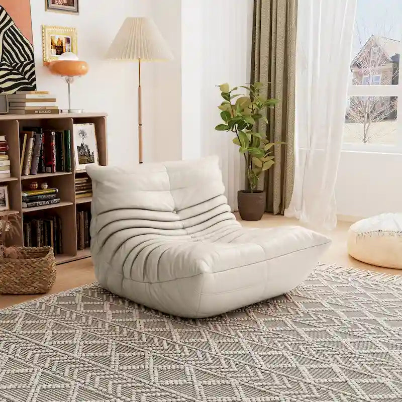 Furgle bank van microvezelleer met ergonomisch ontwerp, relaxbank voor op de vloer