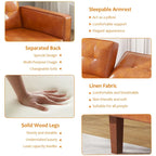 Futon-Schlafsofa, Couch aus Kunstleder mit Memory-Schaum, modernes, umwandelbares Zweisitzersofa für kompakte Wohnzimmer