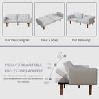 Futon-Schlafsofa, Couch aus Kunstleder mit Memory-Schaum, modernes, umwandelbares Zweisitzersofa für kompakte Wohnzimmer
