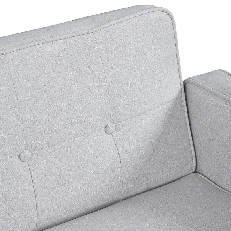 Futon-Schlafsofa, Couch aus Kunstleder mit Memory-Schaum, modernes, umwandelbares Zweisitzersofa für kompakte Wohnzimmer