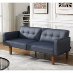 Futon-Schlafsofa, Couch aus Kunstleder mit Memory-Schaum, modernes, umwandelbares Zweisitzersofa für kompakte Wohnzimmer