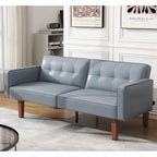 Futon-Schlafsofa, Couch aus Kunstleder mit Memory-Schaum, modernes, umwandelbares Zweisitzersofa für kompakte Wohnzimmer