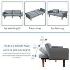 Futon-Schlafsofa, Couch aus Kunstleder mit Memory-Schaum, modernes, umwandelbares Zweisitzersofa für kompakte Wohnzimmer