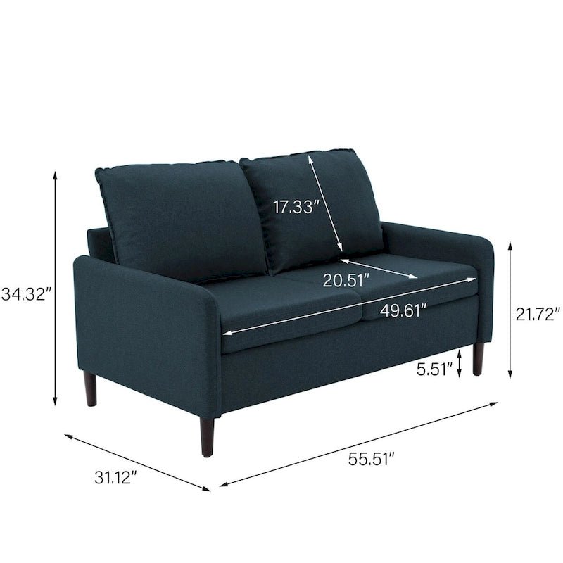 Loveseat de lino para sala de estar