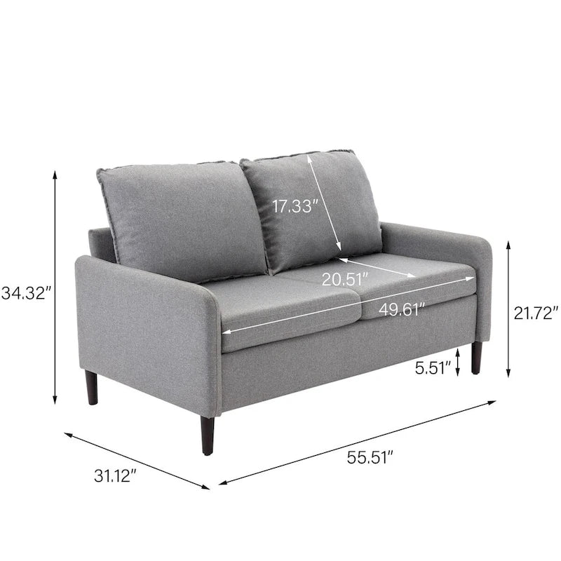 Loveseat de lino para sala de estar