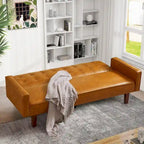 Canapé-lit, futon convertible, canapé 2 places en similicuir, canapé-lit 2 places pour le salon, invité