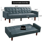 Canapé-lit, futon convertible, canapé 2 places en similicuir, canapé-lit 2 places pour le salon, invité