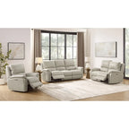 Hydeline Erindale bank, loveseat en fauteuil van volnerfleer met elektrische zero-gravityverstelling en verstelbare hoofdsteun