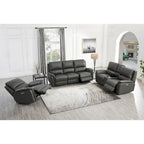 Hydeline Erindale bank, loveseat en fauteuil van volnerfleer met elektrische zero-gravityverstelling en verstelbare hoofdsteun