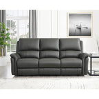 Hydeline Erindale bank, loveseat en fauteuil van volnerfleer met elektrische zero-gravityverstelling en verstelbare hoofdsteun