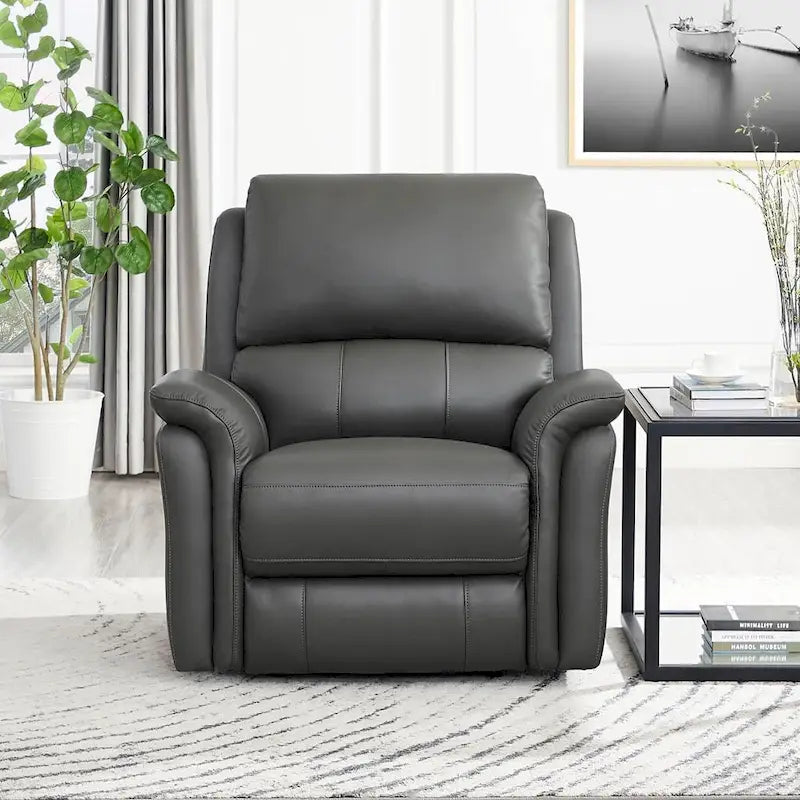 Hydeline Erindale bank, loveseat en fauteuil van volnerfleer met elektrische zero-gravityverstelling en verstelbare hoofdsteun