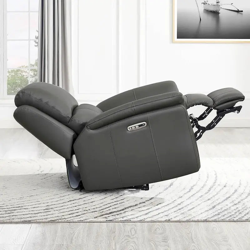 Hydeline Erindale bank, loveseat en fauteuil van volnerfleer met elektrische zero-gravityverstelling en verstelbare hoofdsteun