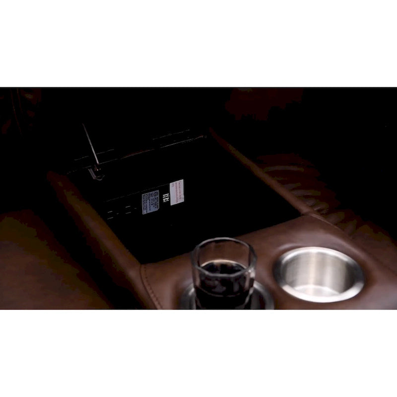 Hydeline Erindale bank, loveseat en fauteuil van volnerfleer met elektrische zero-gravityverstelling en verstelbare hoofdsteun