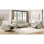 Hydeline Erindale bank, loveseat en fauteuil van volnerfleer met elektrische zero-gravityverstelling en verstelbare hoofdsteun