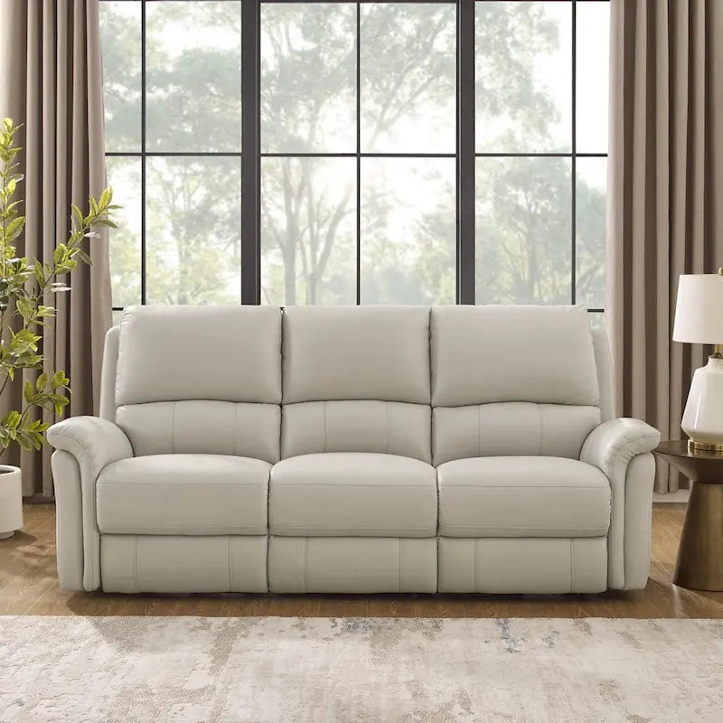 Hydeline Erindale bank, loveseat en fauteuil van volnerfleer met elektrische zero-gravityverstelling en verstelbare hoofdsteun