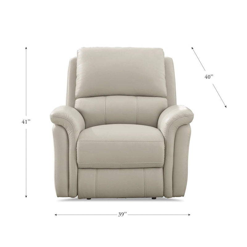 Hydeline Erindale bank, loveseat en fauteuil van volnerfleer met elektrische zero-gravityverstelling en verstelbare hoofdsteun