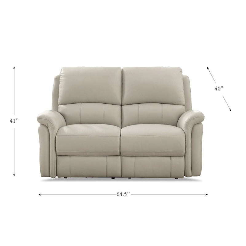Hydeline Erindale bank, loveseat en fauteuil van volnerfleer met elektrische zero-gravityverstelling en verstelbare hoofdsteun