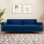 Sofá biplaza moderno tapizado de terciopelo capitoné con cojines y almohadas extraíbles - 85.63 in.D x 30.31 in.W x 30.51 in.H