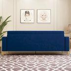 Sofá biplaza moderno tapizado de terciopelo capitoné con cojines y almohadas extraíbles - 85.63 in.D x 30.31 in.W x 30.51 in.H