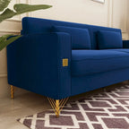 Sofá biplaza moderno tapizado de terciopelo capitoné con cojines y almohadas extraíbles - 85.63 in.D x 30.31 in.W x 30.51 in.H
