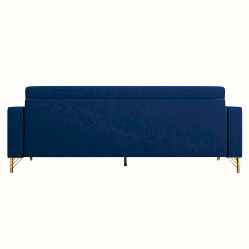 Sofá biplaza moderno tapizado de terciopelo capitoné con cojines y almohadas extraíbles - 85.63 in.D x 30.31 in.W x 30.51 in.H