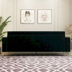 Sofá biplaza moderno tapizado de terciopelo capitoné con cojines y almohadas extraíbles - 85.63 in.D x 30.31 in.W x 30.51 in.H